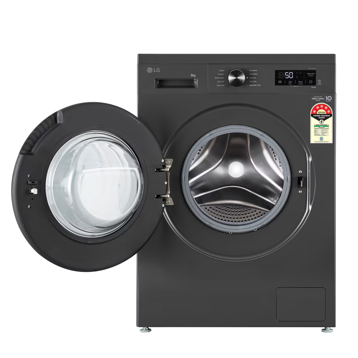 LG 8Kg 5 Star Front Load Washing Machine, AI Direct Drive With Wi-Fi (FHB1208Z4M, Middle Black) - Image 2