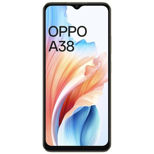 OPPO A38 (Glowing Gold, 4GB RAM, 128GB Storage) | 5000 mAh Battery and 33W SUPERVOOC | 6.56″ HD 90Hz Waterdrop Display | 50MP Rear AI Camera